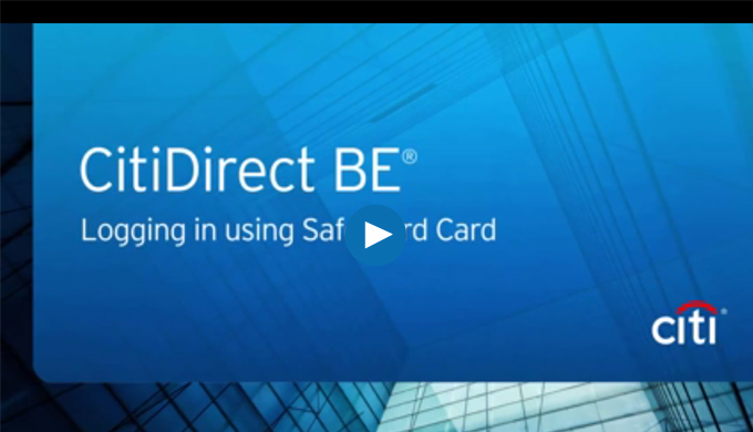Logging into CitiDirect BE with a Safeword Card