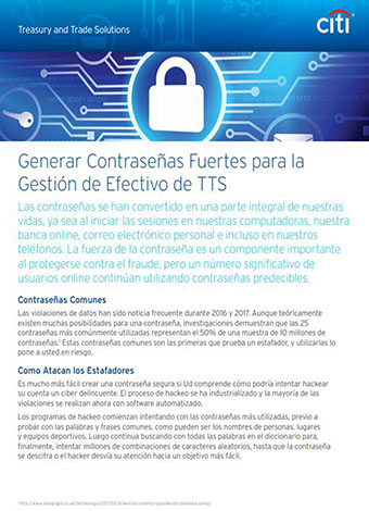 Generar Contraseñas Fuertes para la Gestión de Efectivo de TTS