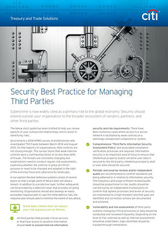 Security Best Practice for Managing Third Parties