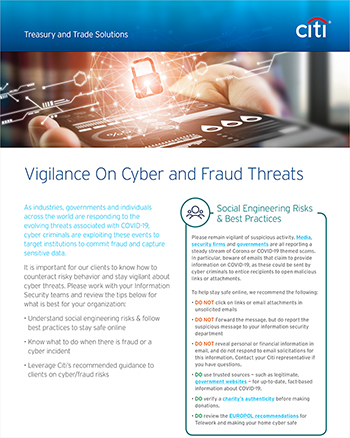 Vigilance On Cyber and Fraud Threats