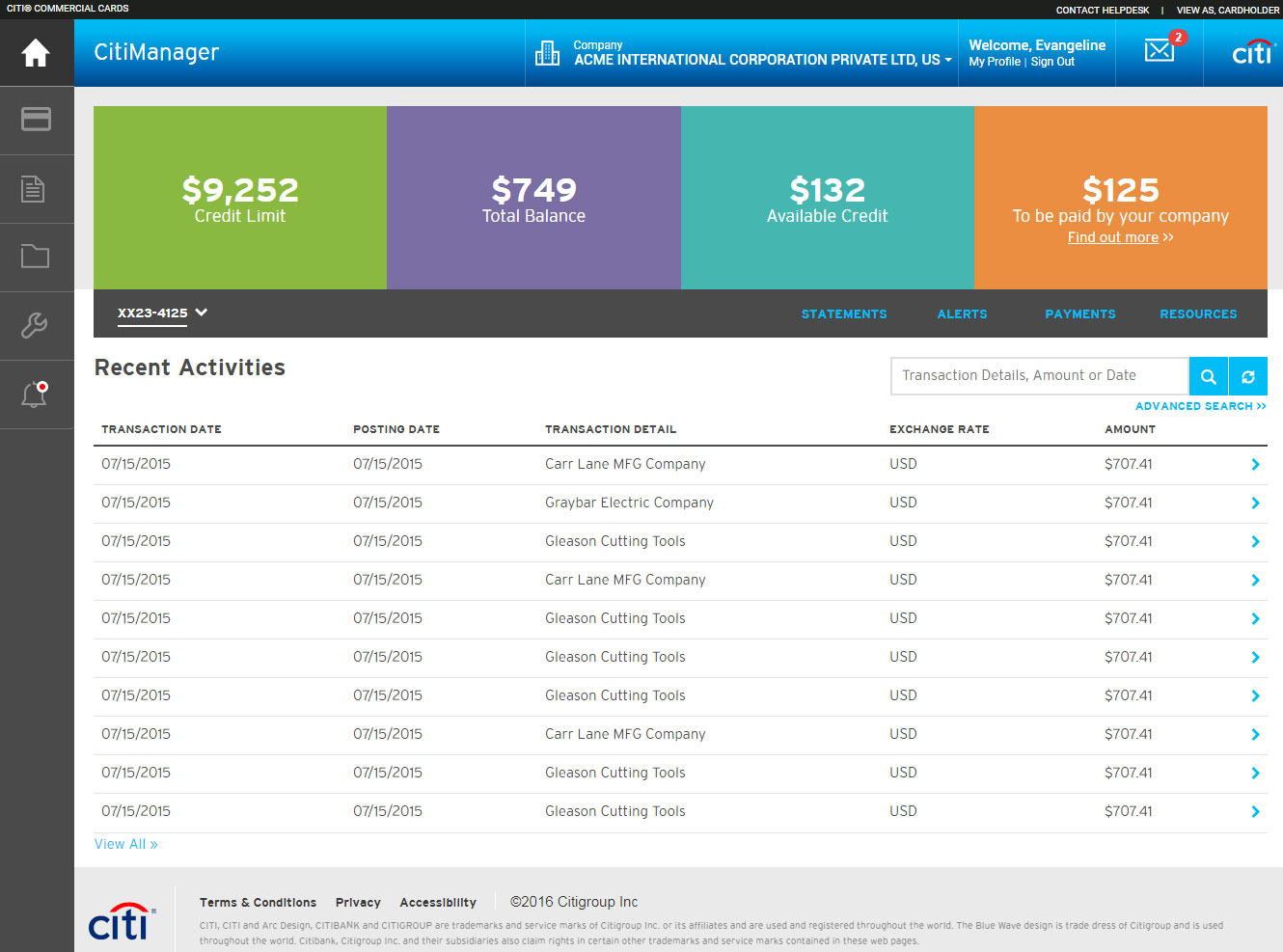 Cardholders And Administrators May View Transaction And Payment